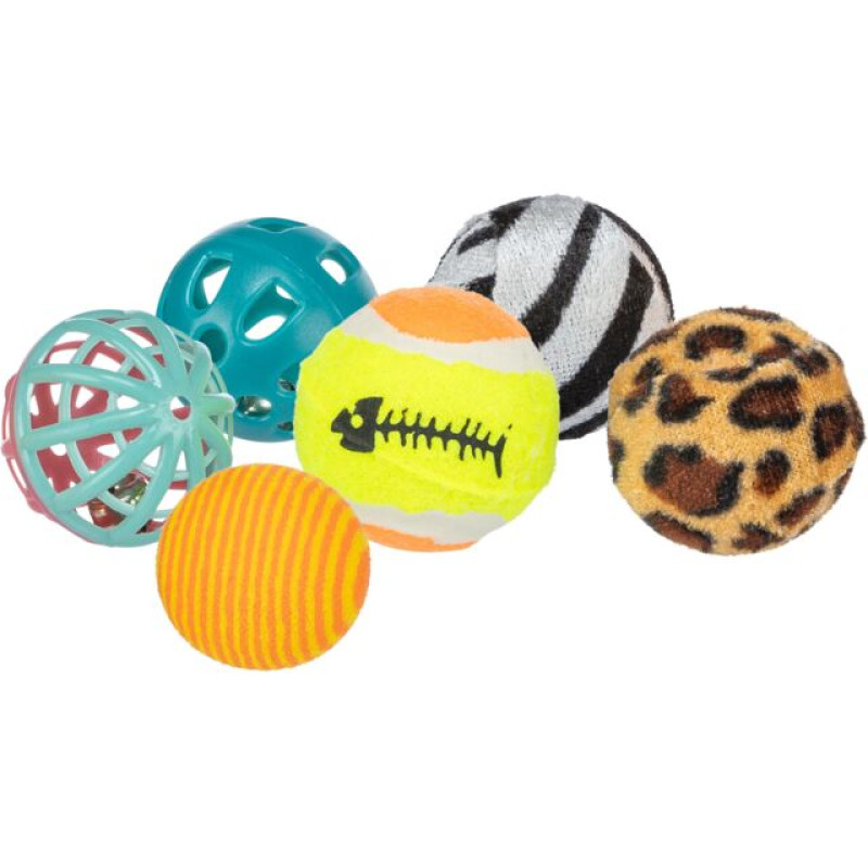 Rotaļlieta kaķiem : Trixie Set toy balls, ø 3.5–4 cm, 6 gab.