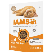 Sausā barība kaķēniem - IAMS CAT KITTEN CHICKEN, 800 gr