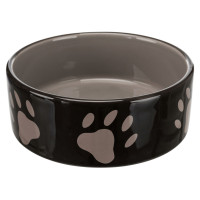 Bļoda dzīvniekiem, keramika : Trixie Ceramic bowl, with paw prints, 0.3 l/ø 12 cm, brown/cream