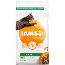 Sausā barība kaķiem : IAMS CAT ADULT LAMB 2KG