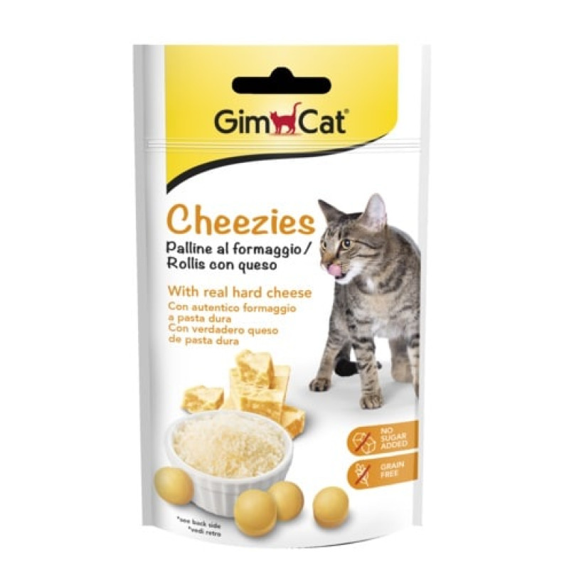 Vitamīnizēta papildbarība : GimCat Cheezies pouch 50gr