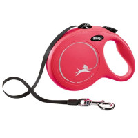 Inerces pavada suņiem : Trixie Flexi New Classic, tape leash, L: 5 m, red