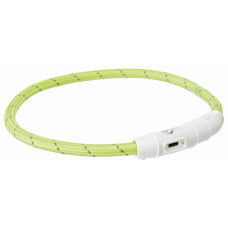 Atstarojoša kaklasiksna suņiem – Trixie Flash light ring USB, M–L: 45 cm/ø 7 mm, green