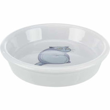 Bļoda dzīvniekiem, keramika : Trixie Bowl with motif, ceramic, 0.25 l/ø 13 cm, grey