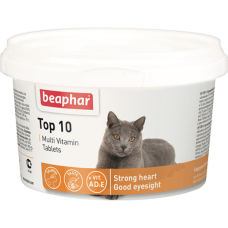 Vitamīnizēta papildbarība : Beaphar vitamīni TOP 10 cat, 180 tab.