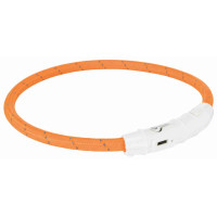 Atstarojoša kaklasiksna suņiem – Trixie Flash light ring USB, XS–S: 35 cm/ø 7 mm, orange