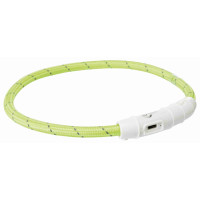 Atstarojoša kaklasiksna suņiem – Trixie Flash light ring USB, L–XL: 65 cm/ø 7 mm, green