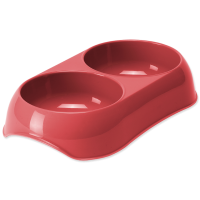 Bļoda dzīvniekiem, plastmasa : Magic Cat Plastic Double Bowl, red,23*13cm