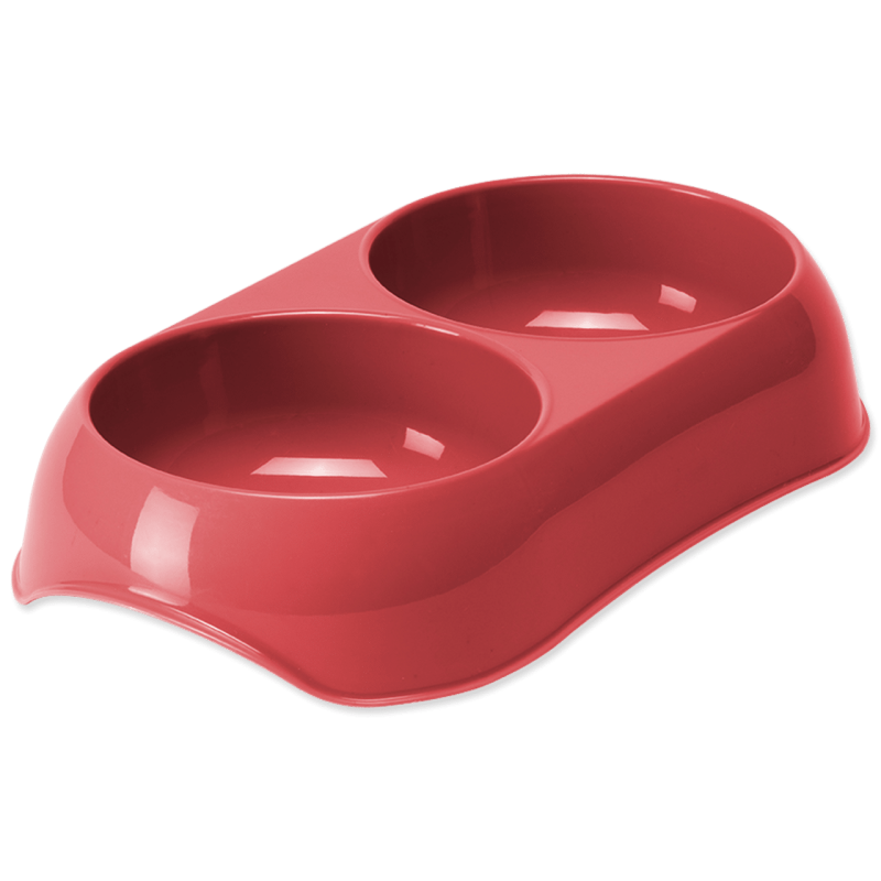 Bļoda dzīvniekiem, plastmasa : Magic Cat Plastic Double Bowl, red,23*13cm