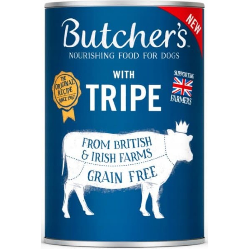 Konservi suņiem : Butchers DOG Original Tripe Mix pate 400g