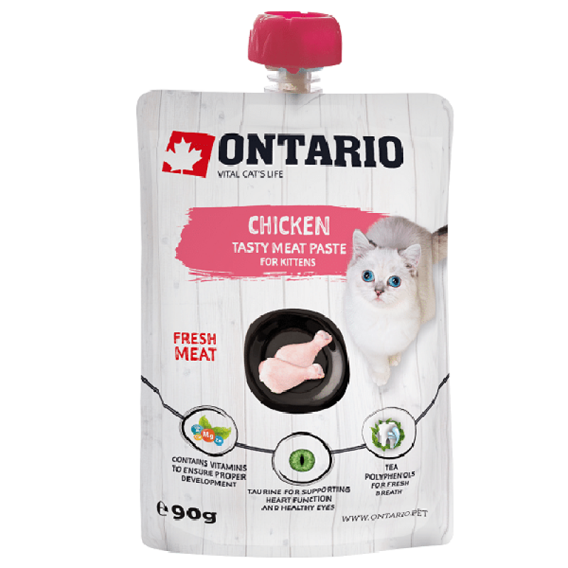 Konservēta barība kaķēniem - Ontario Kitten Chicken Fresh Meat Paste, 90g