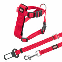 Krūšu siksna ar pavadu kaķiem - Trixie Car harness for cats, 20–50 cm/15 mm, red