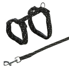 Krūšu siksna un pavada kaķiem : Trixie Cat Harness with Lead, 18:35cm/10mm, Lead 1.30m