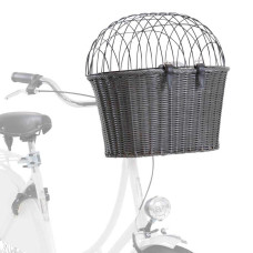 Grozs suņu pārvadāšanai (stiprināma pie velosipēda) : Trixie Front bicycle basket, 44 × 34 × 41 cm, anthracite