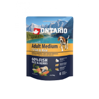 Sausa barība suņiem - Ontario Dog Adult Medium Fish and Rice, 750 gr