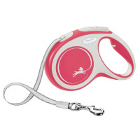 Inerces pavada suņiem – Trixie Flexi New COMFORT, tape leash, M: 5 m, red.