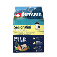 Sausa barība suņiem - Ontario Dog Senior Mini Fish and Rice, 2.25kg