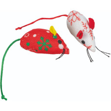 Rotaļlieta kaķiem – Trixie Xmas mouse, 2 gab. fabric, 7 cm.