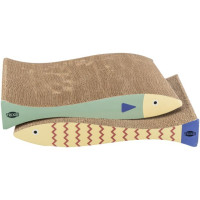 TRX 25 Scratching cardboards fish, catnip, 40 × 30 × 11 cm, 2 pcs., mint/cream