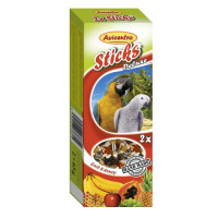 Papildbarība putniem - AVICENTRA Sticks fruit for big parrots 2*60gr