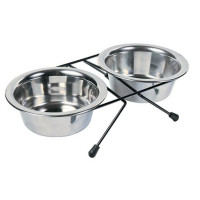 Paliknis ar blodām - Trixie Eat on Feet Bowl Set, 2*0.45l/13cm