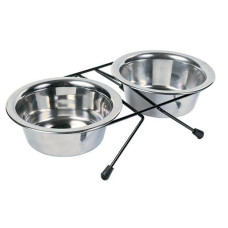 Paliknis ar blodām - Trixie Eat on Feet Bowl Set, 2*0.45l/13cm