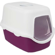 Slēgta kaķu tualete : Trixie Vico cat litter tray, with hood, 40 × 40 × 56 cm, berry/white