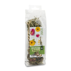 Papildbarība grauzējiem un maziem dzīvniekiem : Witte Molen Puur HAY STICK MARIGOLD & ROSE PETALS 70g