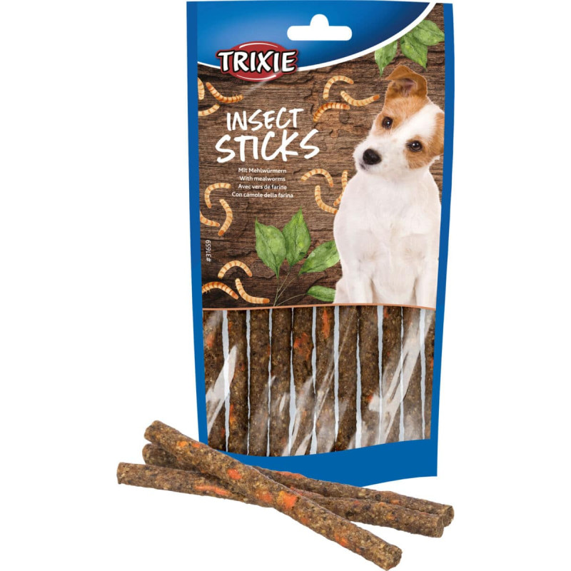 Gardums suņiem : Trixie Insect Sticks with mealworms, 80g