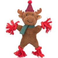 Ziemassvētku rotaļlieta - Trixie Xmas reindeer, plush/rope, 32 cm