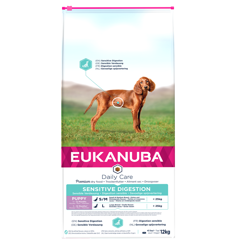 Sausa barība kucēniem - Eukanuba Puppy ALL Sensitive Digestion, 12 kg