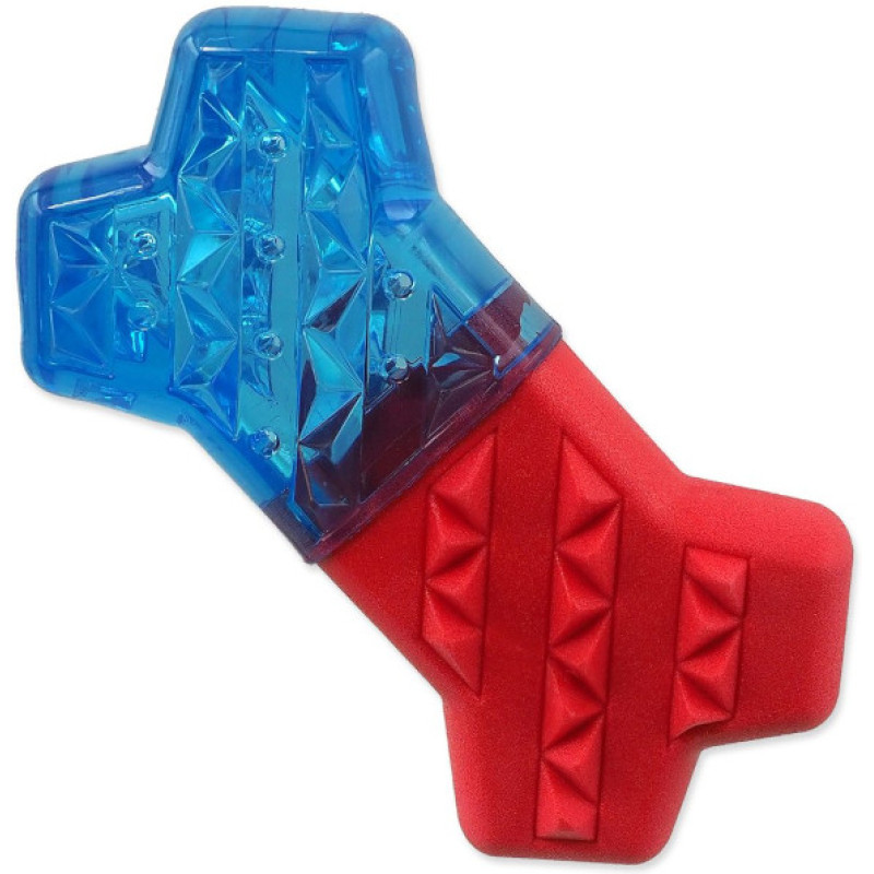 Rotaļlieta suņiem - Placek Dual color cooling bone Red/Blue