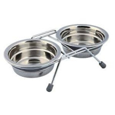 Paliknis ar bļodām : Trixie Eat on Feet Bowl Set, 2*0.25l/11cm