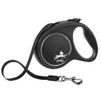 Inerces pavada suņiem – Trixie Flexi BLACK DESIGN, tape leash, M: 5 m, black