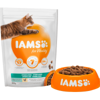 Sausā barība kaķiem - IAMS CAT ADULT STERILIZED CHICKEN, 800 gr