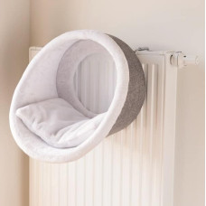 Guļvieta dzīvniekiem : Trixie Radiator cuddly cave, 38×34 cm, white/grey