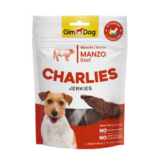 Gardums suņiem : Gimdog CHARLIES Jerkies Beef 70gr