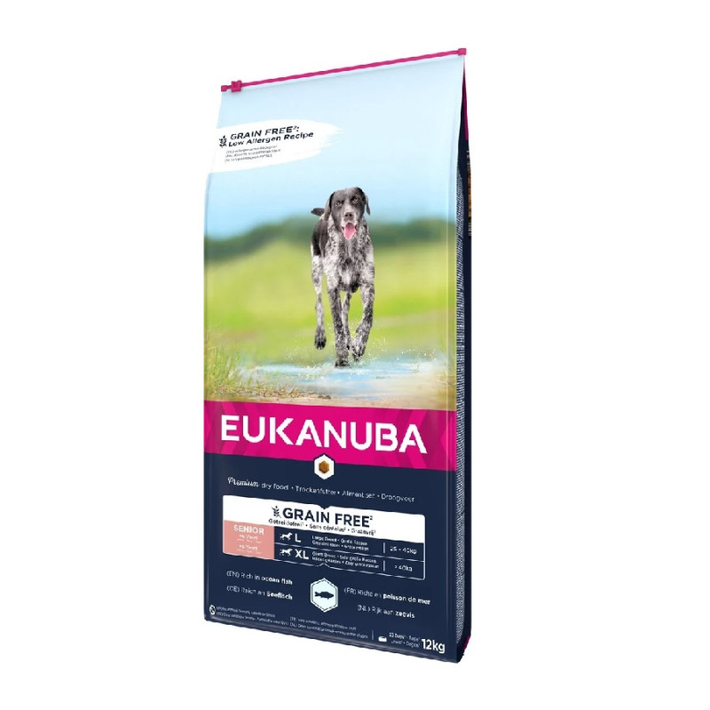 Sausa barība suņiem - Eukanuba DOG Senior Large Grain Free ocean fish 12kg