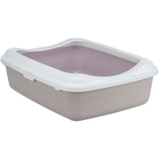 TRX 23 Classic cat litter tray, with rim, 37 × 15 × 48 cm, light lilac/white  Kaķu tualete