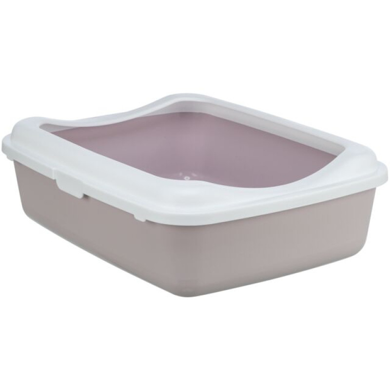 TRX 23 Classic cat litter tray, with rim, 37 × 15 × 48 cm, light lilac/white  Kaķu tualete