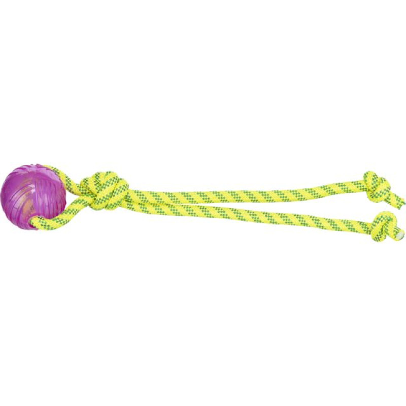 TRX 09 Playing rope with ball, poly./TPR, ų 6 × 40 cm Rotaļlieta suņiem