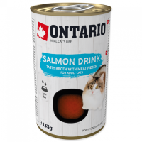 Konservi, zupa kaķiem : Ontario Drink Adult Salmon, 135 g