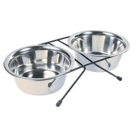 Paliknis ar blodām - Trixie Eat on Feet Bowl Set, 2*0.75l/17cm