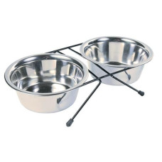 Paliknis ar blodām - Trixie Eat on Feet Bowl Set, 2*0.75l/17cm