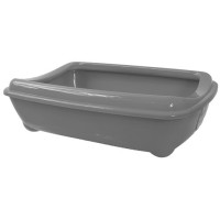 Kaķu tualete : Magic Cat Litter Tray with rim Economy 42*31*13cm, grey