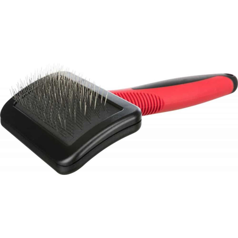 Ķemme dzīvniekiem : Trixie Soft brush, plastic/metal bristles, 12 × 16 cm