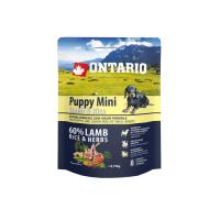 Sausā barība kucēniem - Ontario Dog Puppy Mini Lamb and Rice, 0.75kg