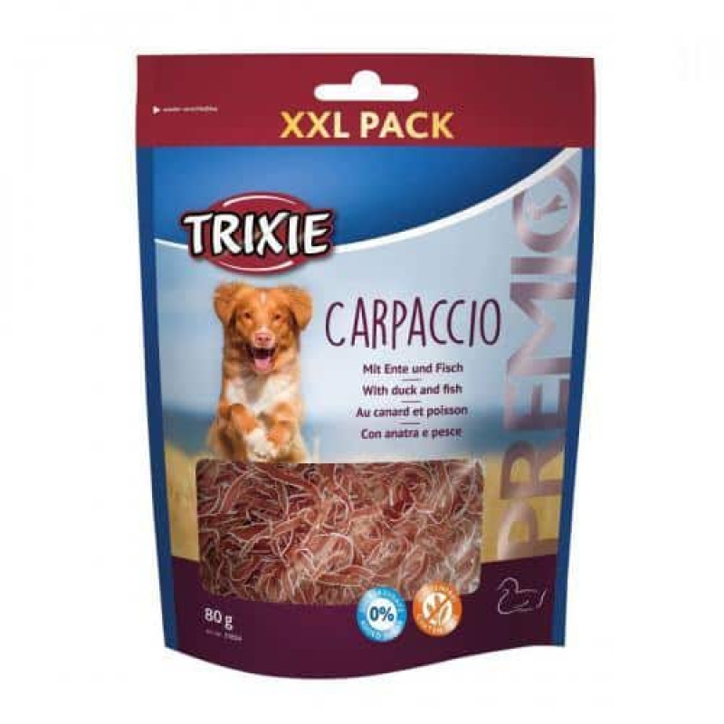 Gardums suņiem : Trixie Premio Carpaccio with duck and fish, 80g