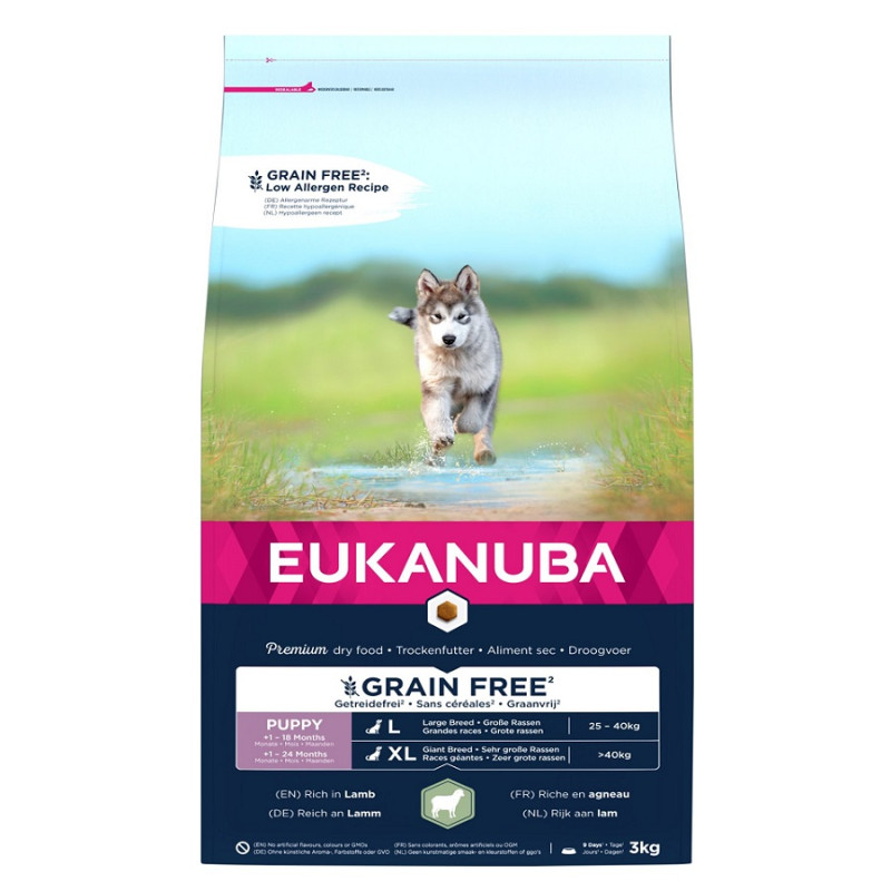 EUK PUP LARGE GRAIN FREE LAMBRC 3KG