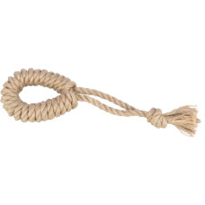 Rotaļlieta suņiem (virvi)- Trixie Playing rope with ring, hemp/cotton, 32 cm